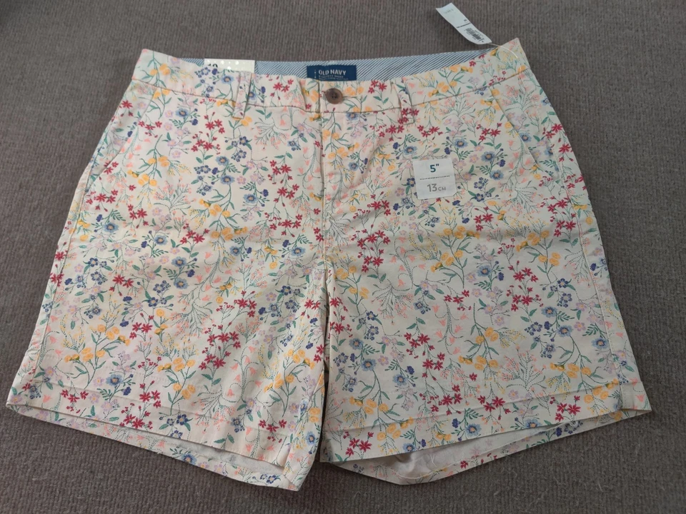 Lote de 2 Pantalones Cortos Chinos Everyday Azul Marino Antiguo para Mujer 10 (33x6) Gris Floral Foto 2 de 4