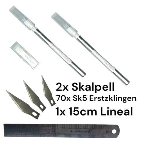 2 Skalpellmesser 70 Skalpellklingen Bastelmesser Schnitzmesser Messer Skalpell