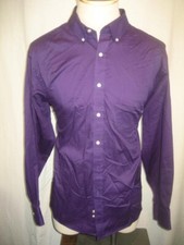 Mens Chaps Ralph Lauren Purple LS Cotton Blend Casual Shirt sz 17.5x34/35