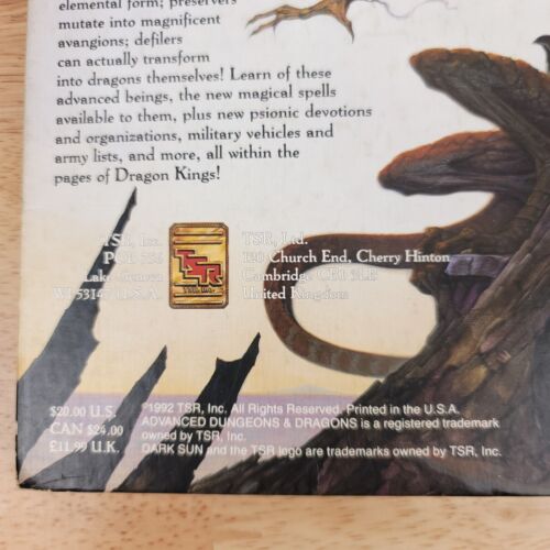 Dungeons Dragons Dark Sun Dragon Kings RPG Game Accessory 2408 TSR 1992 - Picture 4 of 4