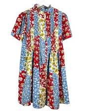 Love + Harmony Mini Dress Women's Size S Floral Pintuck Button Front S/S