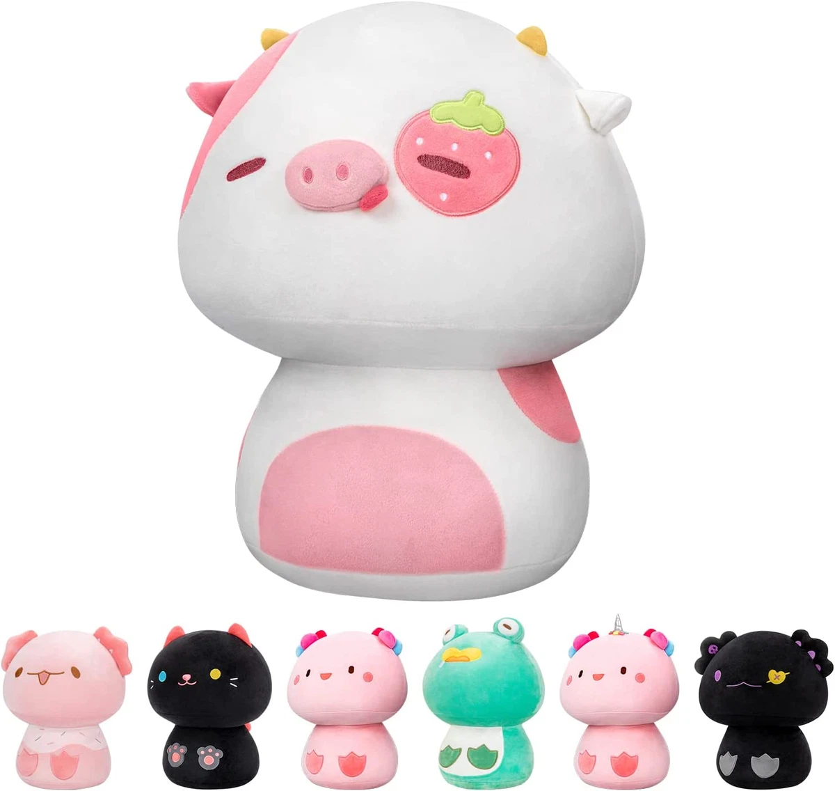 Mewaii 14” Mushroom, Strawberry Cow Plush Soft Plushies Squishy,Cute  Stuffed Ani