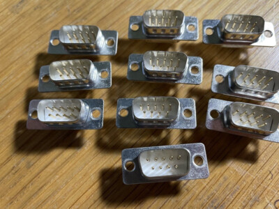 A lot of TEN (10) RS232 DB9 9-Pin Male Connector Serial Port Solder Cup Socket