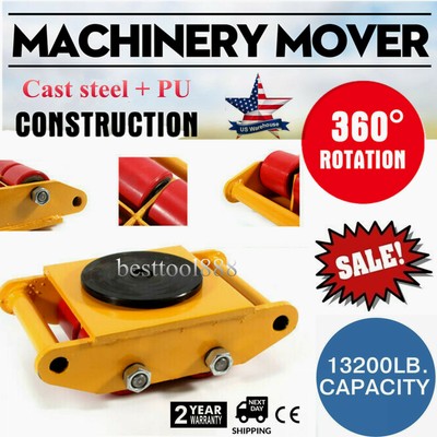 BestEquip Machinery Mover 13200LB Capacity Machinery Skate 4 Rollers Dolly Skate Roller with 360 Degree Rotation Cap 13200LB Capacity BestEquip Machinery Mover 13200LB Capacity Machinery Skate 4 Rollers Dolly Skate Roller with 360 Degree Rotation Cap 13200LB Capacity