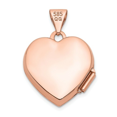 14k 14kt Rose Gold 15mm Heart Locket - Picture 3 of 4