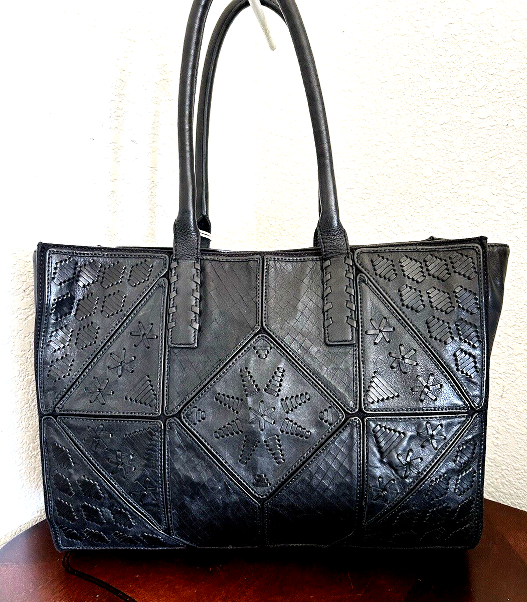 Lucky Brand Woven Leather Nita Artisan Made Handbag Shoulder Bag