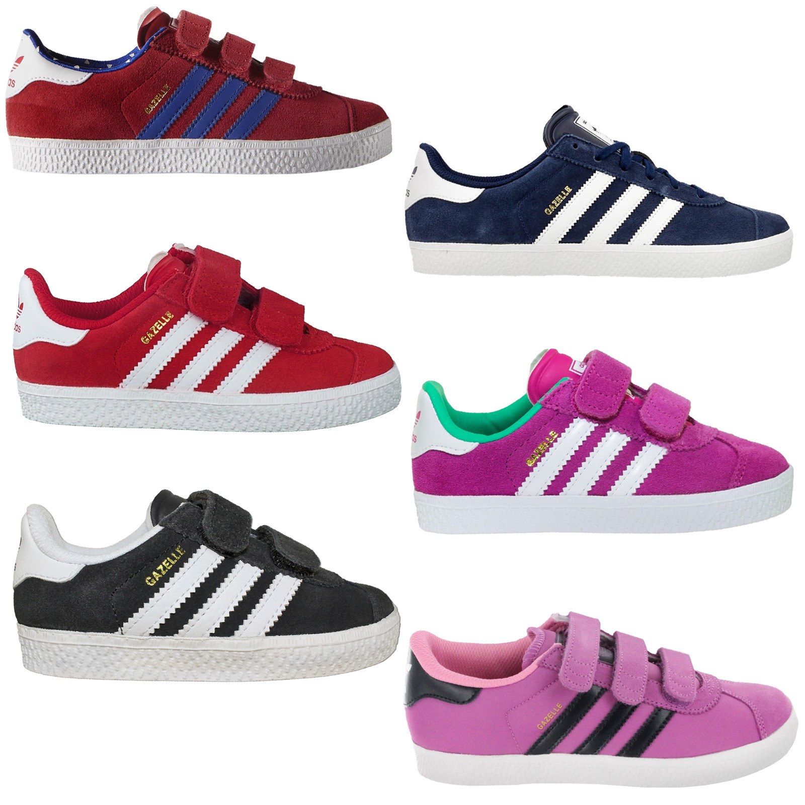 Adidas Originals Gazelle 2 II Children Toddler Trainers Leather Shoes  Trainers