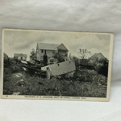 Vintage Postcard Lorain Ohio H Hageman Residence West 5th Street Scene Hamm 