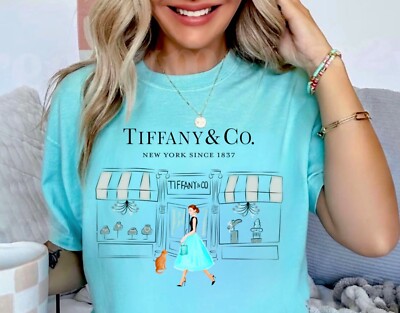 レア！ヴィンテージTシャツ Tiffany & Co. 水色 クロップドTシャツ Tiffany Shirt Audrey Hepburn Tee Design T-Shirt | eBay