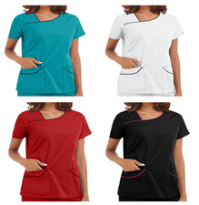 Damen Schlupfkasack Kasack Kurzarm Arbeitskleidung Damenkasack Pflege Top 3XL