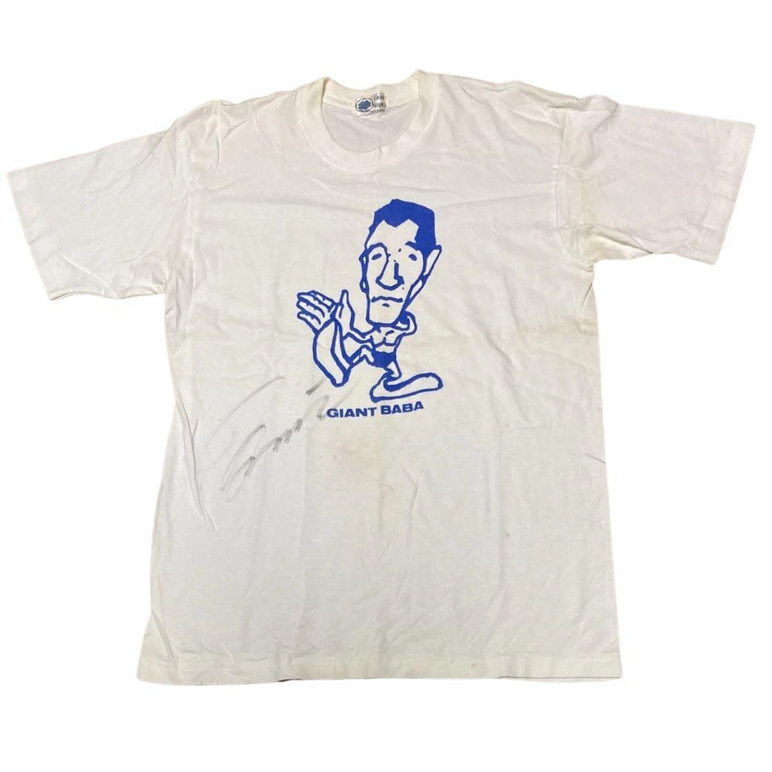 Gian Baba Short Sleeve Shirt Signed White Wrestling | eBay
