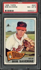 1965 Topps Baseball #427 Bob Saverine PSA 8