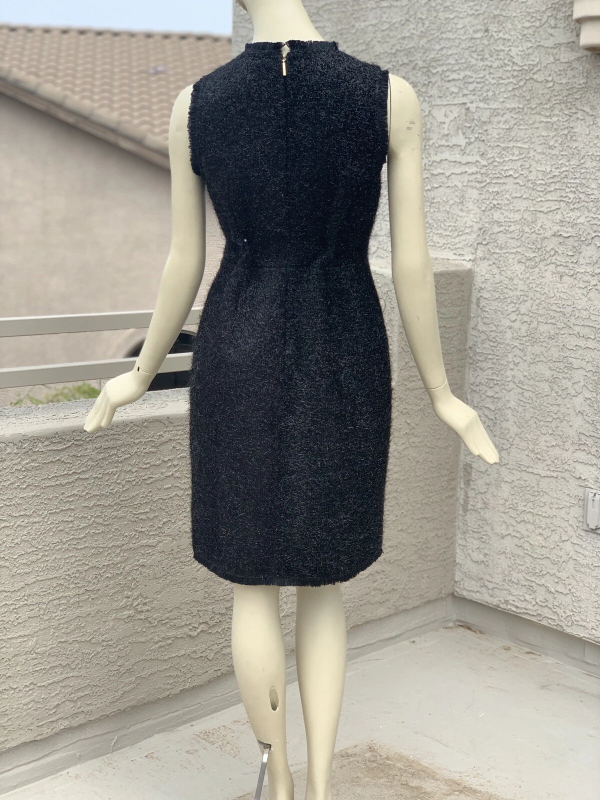 vestito tubino tweed orpello senza maniche kate spade
