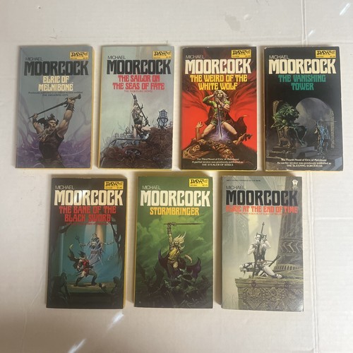 The Elric Saga by Michael Moorcock Daw Books 1-7 Complete Vintage Set