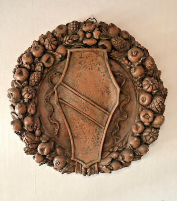 Ceramiche Ceccarelli Firenze Wappenrelief 95 cm   Keramik Wanddekor Vintage