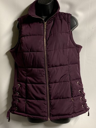 crisscross laceup side puffer Vest 