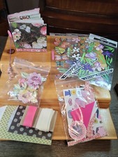 Junk Journal Kit w/ Pink Button Accent HUGE Scrapbook Bundle Black Pink