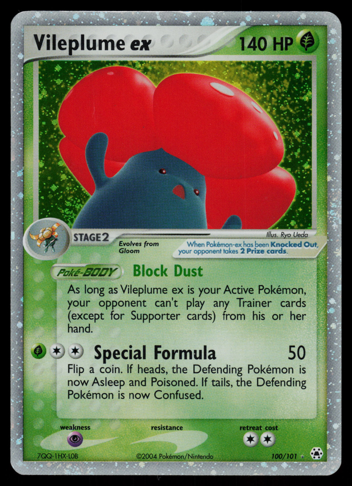 Vileplume EX - 100/101 - Pokemon Card Ex Hidden Legends Holo Ultra Rare - LP