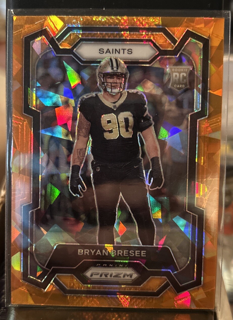 2023 Panini Prizm Bryan Bresee Orange Cracked Ice #372 New Orleans Saints