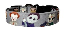 Movie Monsters Light Gray Halloween Handmade Dog Collar