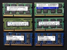 6 Laptop RAM Modules DDR3 DDR2 4GB 2GB Mixed Micron, ADATA, Samsung