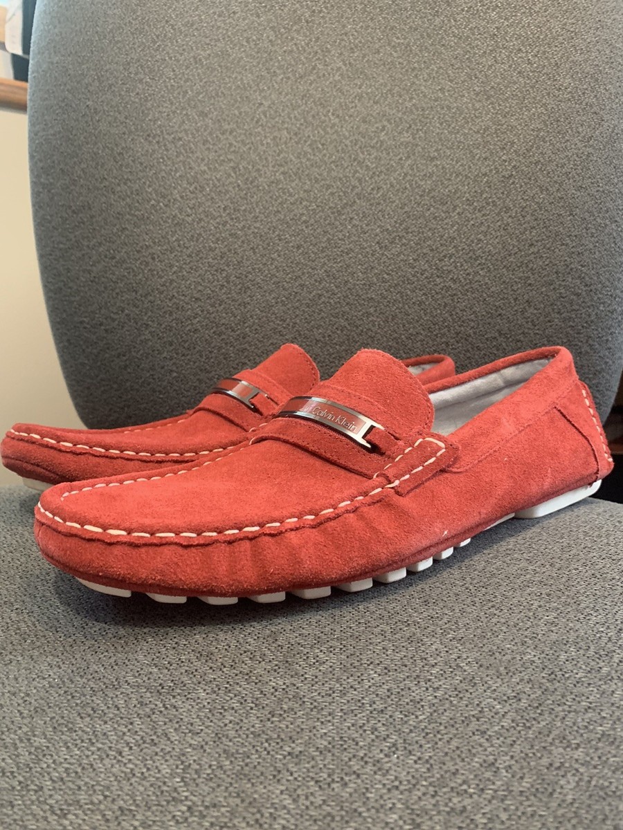 NEW CALVIN KLEIN Damion Suede Red sz 10 Retail $130 | eBay
