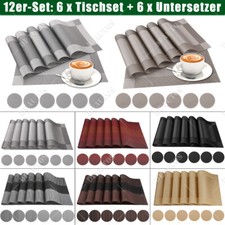 12er Set Tischset PVC Platzset Abwaschbar Platzdeckchen Küche Platzdecke 45x30cm