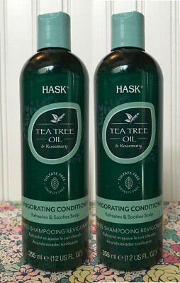 2 HASK TEA TREE OIL & ROSEMARY INVIGORATING CONDITIONER 12 OZ. SOOTHES SCALP
