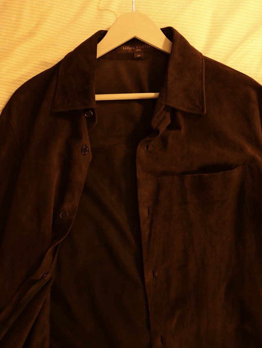 Louis Vuitton suede leather men's shirt - over-shirt. Sz. 54. Made