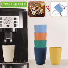 Wheat Straw Cups Set of 6 12Oz Unbreakable Reusable Stackable Tumbler Cups