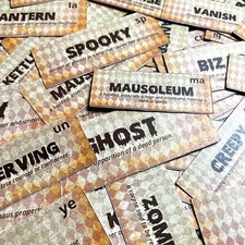 Halloween Ephemera Vocabulary Cards Lot 46 mq Junk Journals Craft Projects Scrap