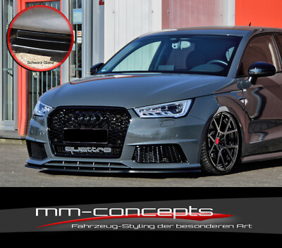 Cup Spoilerlippe SCHWARZ Audi S1 A1 8X 8XA S-Line Spoilerschwert Frontspoiler