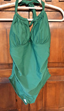 Maternity One-Piece Swimsuit Small, V-Neck Halter, Emerald Green