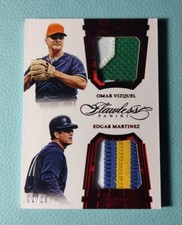 Omar Vizquel & Edgar Martinez 2017 Flawless DUAL MEMORABILIA Patch #/20 Mariners