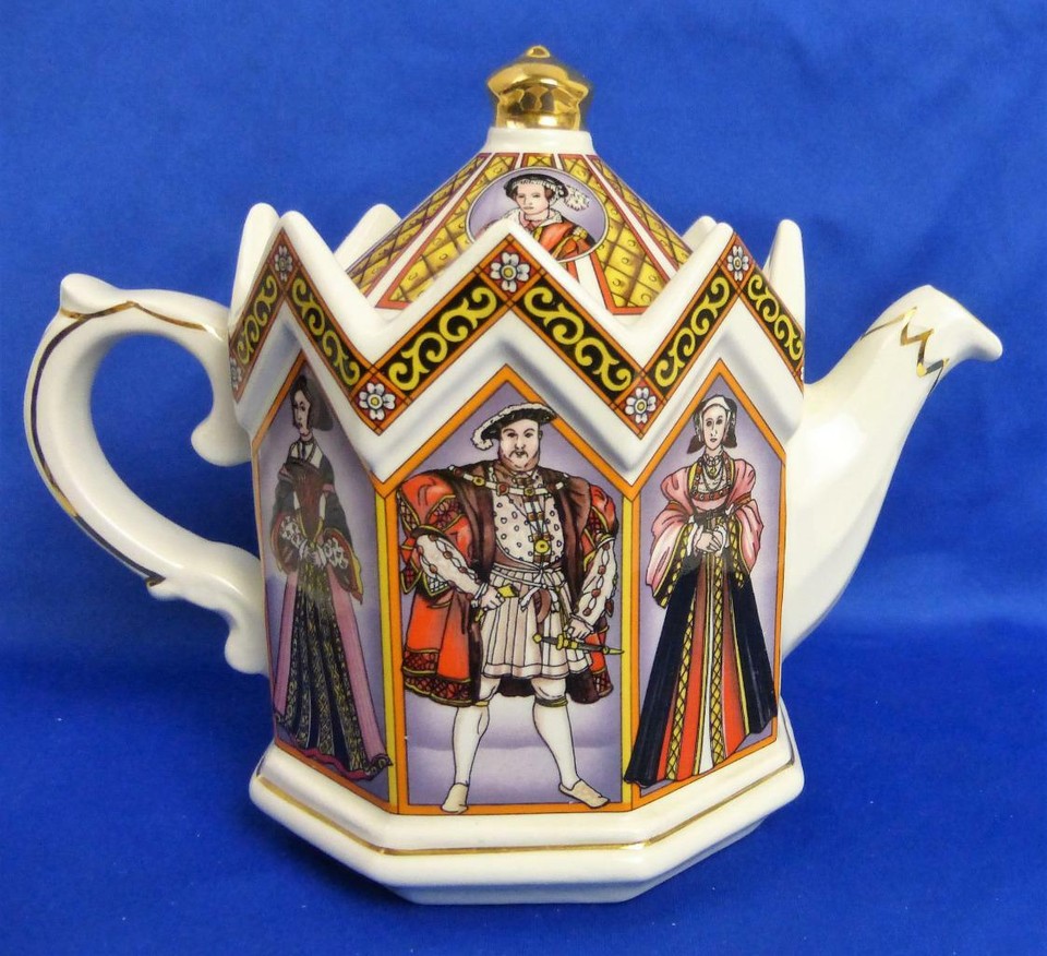 James Sadler & Sons Teapot King Henry VIII & 6 Wives Minster Historical