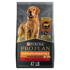 High Protein Dog Food w/ Probiotics Shredded Blend Beef Rice Formula 47 lb. Bag