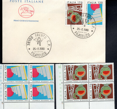 FDC 25-02-1980 ITALIEN: Reduzierung des Energieverbrauchs + 2 VIERTEL ECKE