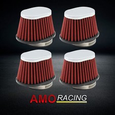 Filtro de cono de alto flujo de admisión de aire frío rojo 4 piezas filtro de aire de 60 mm para automóvil
