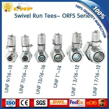 6pcs Hydraulic Swivel Run Tees Hydraulic Tee Connectors ORFS Testing Tee Fitting