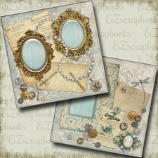 Vintage Blues - Heritage Ancestry - Premade Scrapbook Pages - EZ Layout 4244