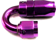 06 an 180 Degree Swivel hose end Show Polished Purple  anodized aluminum 