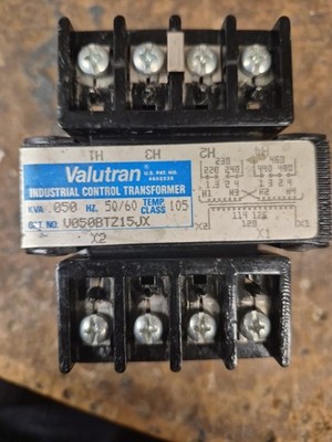 Valutran, V050BTZ15JX, Industrial Control Transformer, .050 KVA