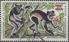 Timbre Animaux Mammifères Lémuriens Madagascar PA106 o - 87688FX