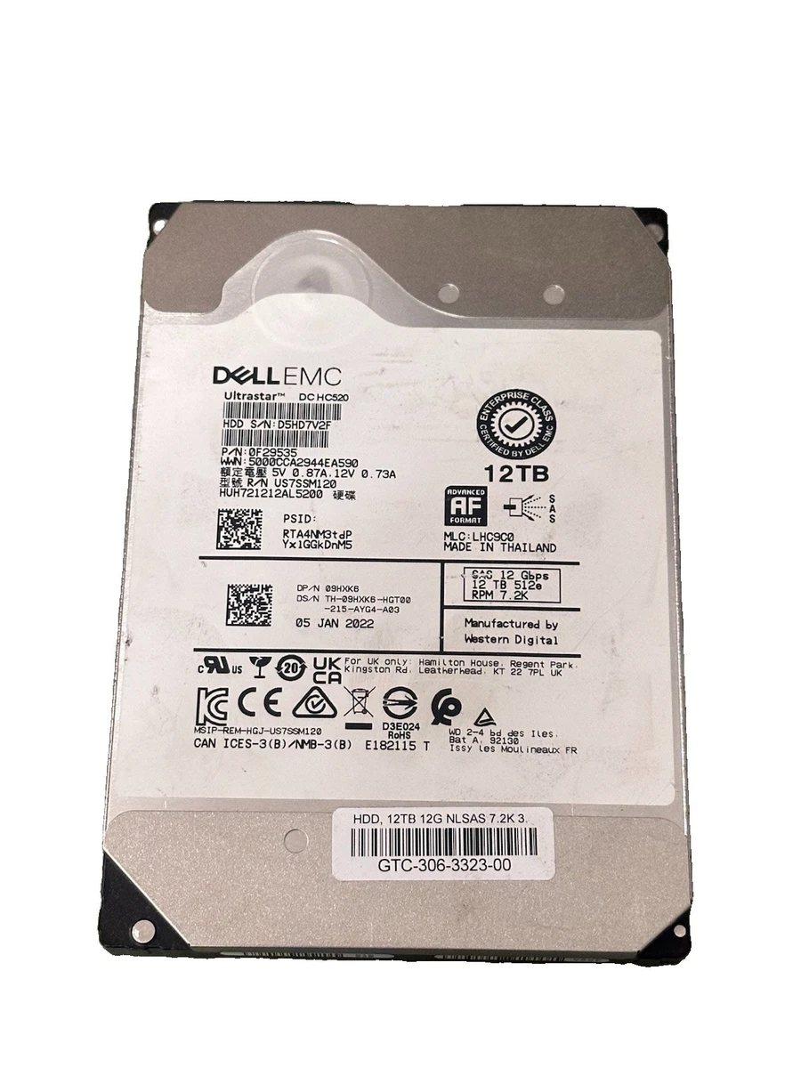 Dell SAS Internal Hard Disk Drives 12 TB Storage Capacity for sale