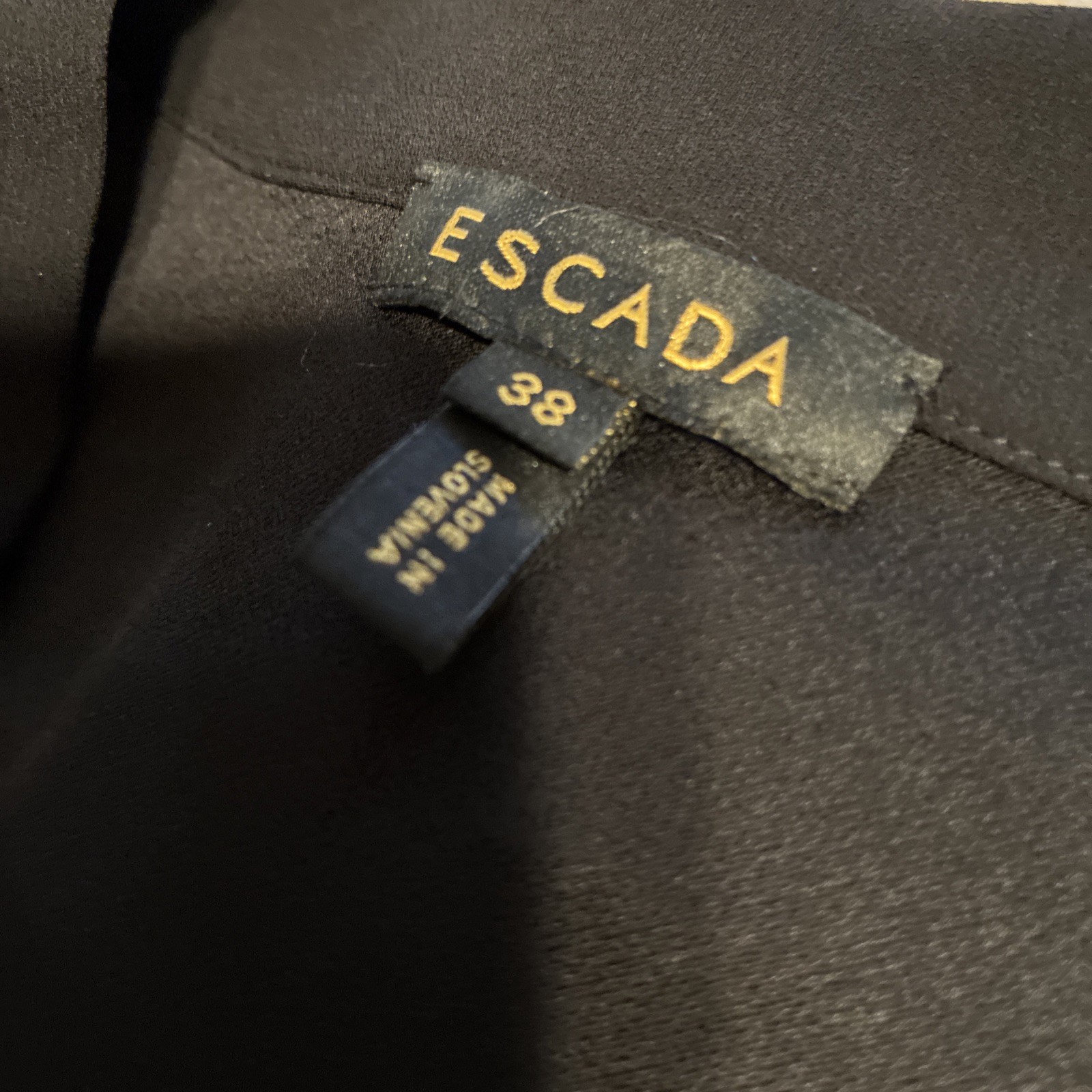 Escada Authentic Solid Black V Neck Long Sleeve A… - image 9