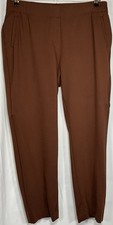 J. Jill Ponte pull on Brown Slim Leg Pants Easy Care Sz Large Pockets EUC