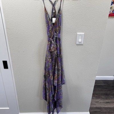 Karma Highway Women's Maxi Pasle Asymmetrical Hem Sleeveless Dress One Size Boho