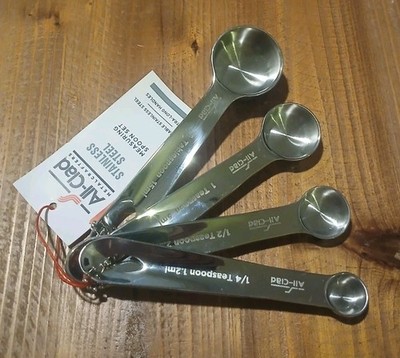 4pc All Clad Stainless Steel Measuring Spoon Set 1 TBS + 1, 1/2 & 1/4 Tsp