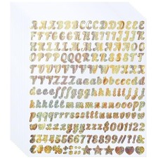 2400 Pieces Letter Number Sticker Adhesive Glitter and Sparkly Vinyl Alphabet