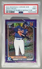 4660 Jensy Rivas 2024 Bowman Chrome Purple Refractor Mega Box 1st RC /250 PSA 9